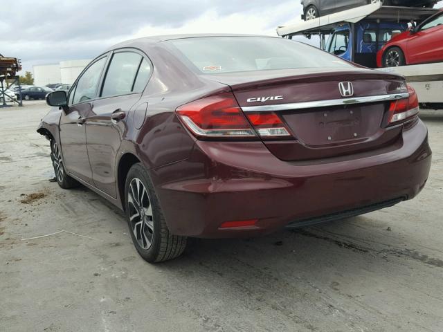 19XFB2F89FE081514 - 2015 HONDA CIVIC EX MAROON photo 3