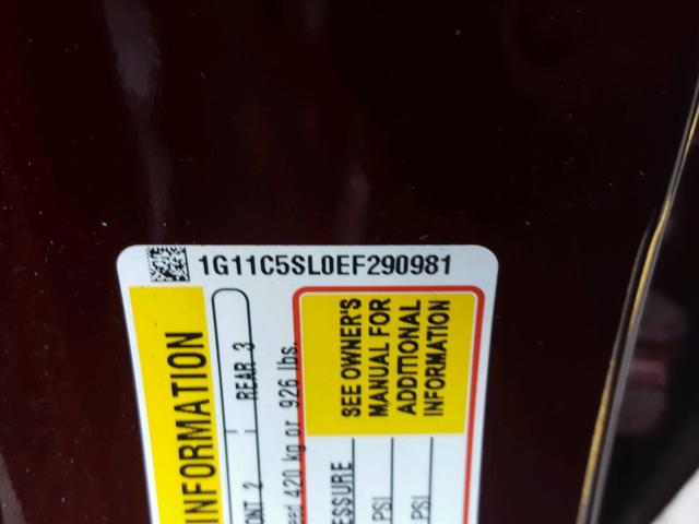 1G11C5SL0EF290981 - 2014 CHEVROLET MALIBU 1LT ბურგუნდია ფოტო 10