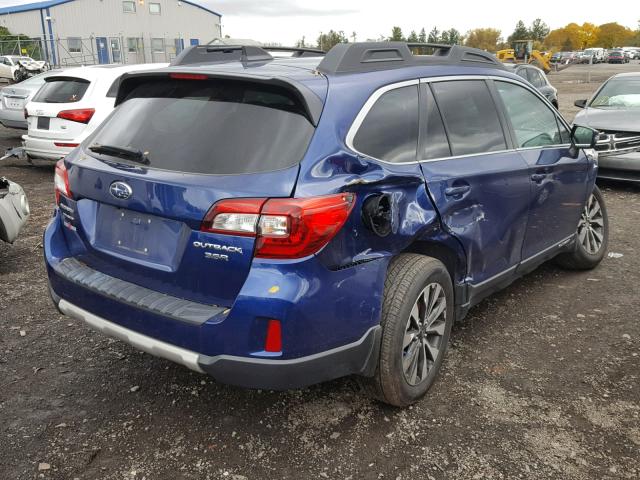 4S4BSENC1G3260253 - 2016 SUBARU OUTBACK 3. BLUE photo 4