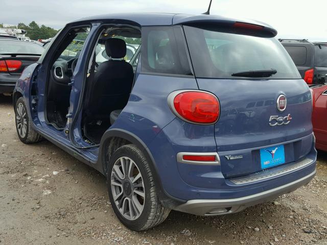 ZFBCFADH5JZ040401 - 2018 FIAT 500L TREKK BLUE photo 3