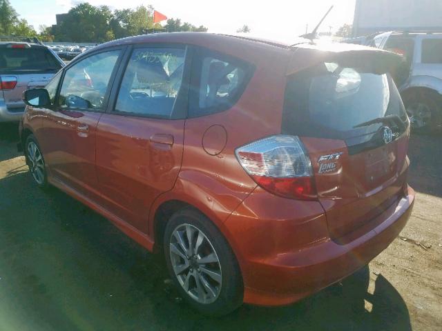 JHMGE8H54CC016802 - 2012 HONDA FIT SPORT ORANGE photo 3