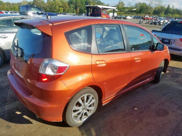 JHMGE8H54CC016802 - 2012 HONDA FIT SPORT ORANGE photo 4