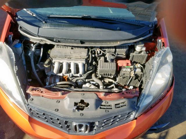 JHMGE8H54CC016802 - 2012 HONDA FIT SPORT ORANGE photo 7