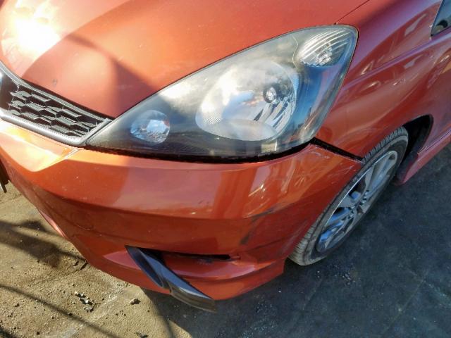 JHMGE8H54CC016802 - 2012 HONDA FIT SPORT ORANGE photo 9