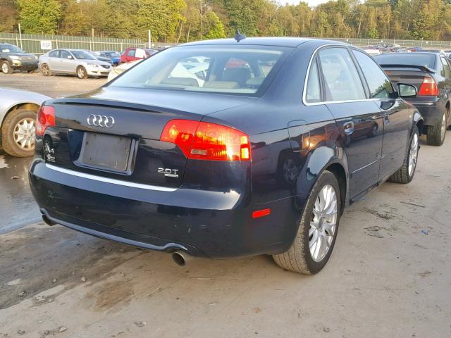 WAUDF78E98A143122 - 2008 AUDI A4 2.0T QU BLUE photo 4