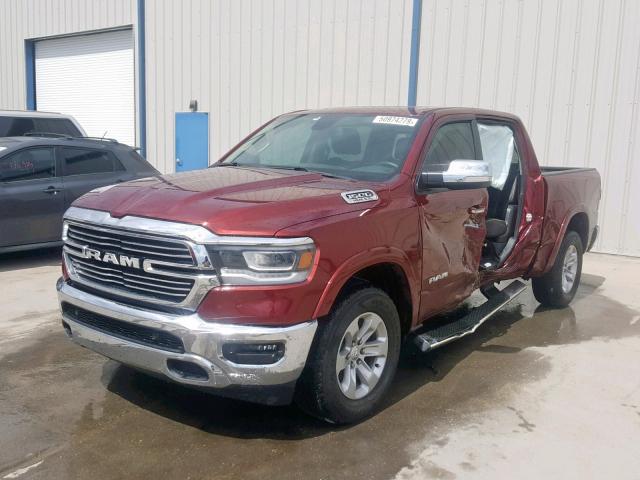 1C6SRFJT9KN556329 - 2019 RAM 1500 LARAM BURGUNDY photo 2