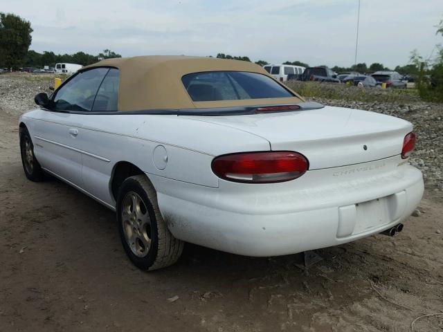 3C3EL55H2XT551525 - 1999 CHRYSLER SEBRING JX WHITE photo 3