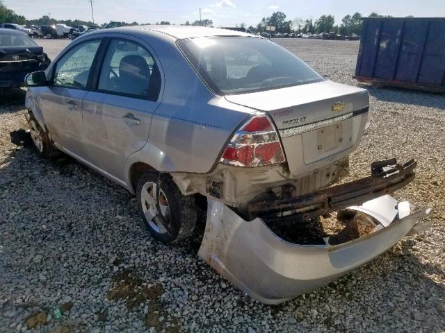 KL1TD56E49B314017 - 2009 CHEVROLET AVEO LS SILVER photo 3