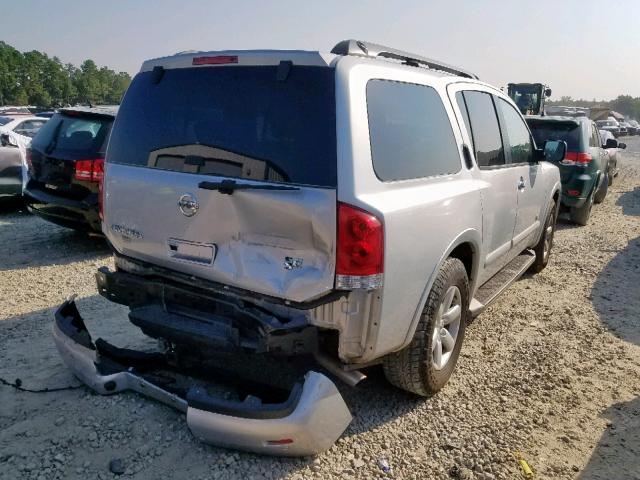 5N1BA08D88N600269 - 2008 NISSAN ARMADA SE SILVER photo 4