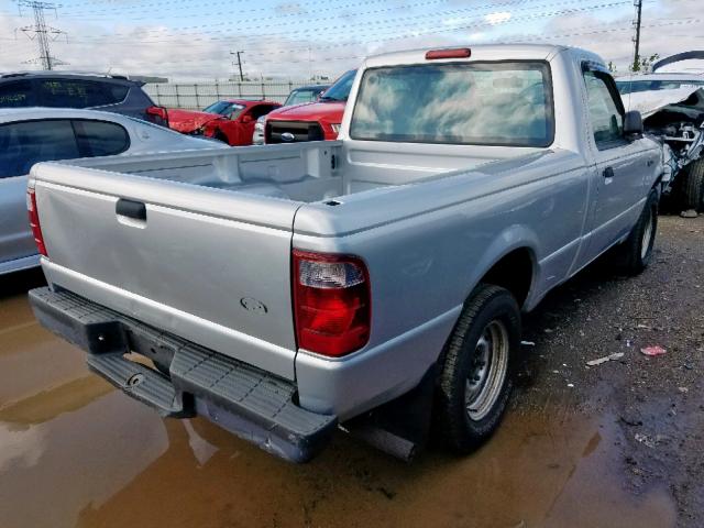 1FTYR10U32PA97948 - 2002 FORD RANGER SILVER photo 4