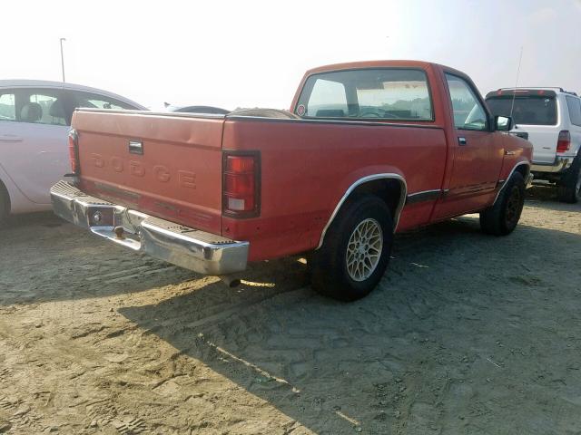 1B7FL26X2LS764085 - 1990 DODGE DAKOTA RED photo 4