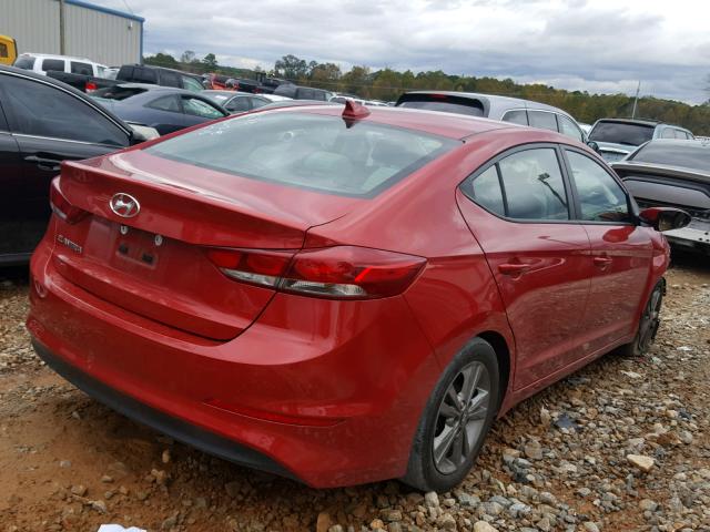 5NPD84LF1HH059414 - 2017 HYUNDAI ELANTRA RED photo 4