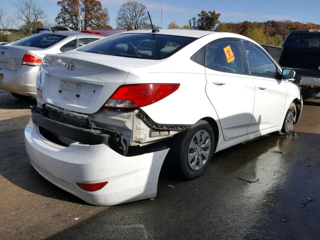 KMHCT4AE4GU163741 - 2016 HYUNDAI ACCENT SE WHITE photo 4