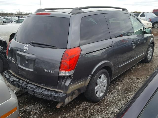 5N1BV28U64N311028 - 2004 NISSAN QUEST S GRAY photo 4