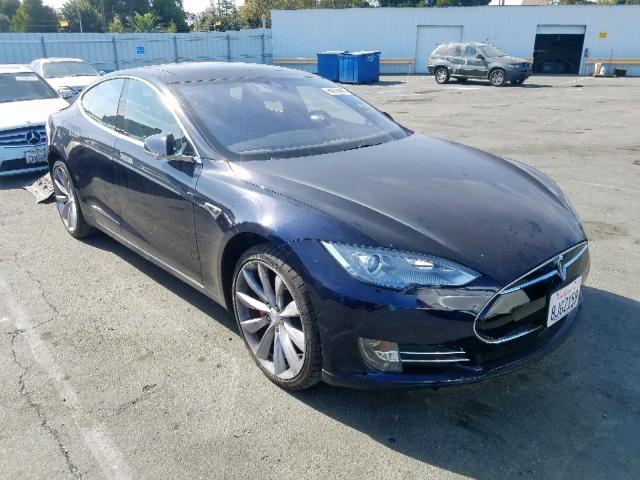 5YJSA1H15EFP55971 - 2014 TESLA MODEL S BLUE photo 1