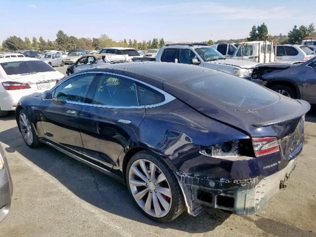 5YJSA1H15EFP55971 - 2014 TESLA MODEL S BLUE photo 3