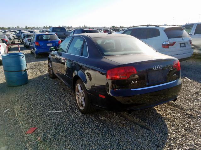 WAUAF78E38A085866 - 2008 AUDI A4 2.0T BLACK photo 3