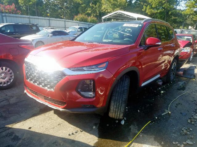 5NMS53AA8KH077897 - 2019 HYUNDAI SANTA FE L RED photo 2