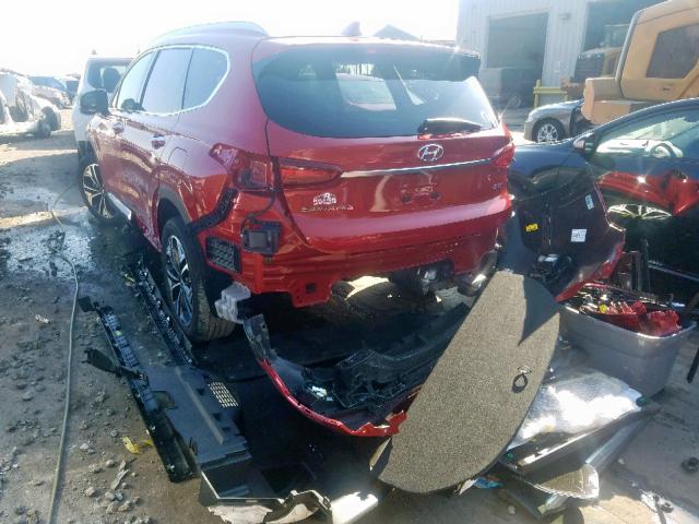 5NMS53AA8KH077897 - 2019 HYUNDAI SANTA FE L RED photo 3