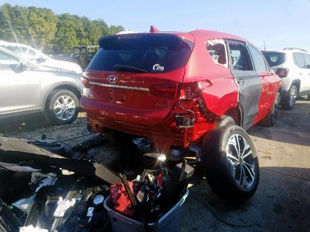 5NMS53AA8KH077897 - 2019 HYUNDAI SANTA FE L RED photo 4