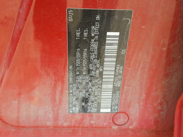 JTLZE4FE3FJ078671 - 2015 TOYOTA SCION XB Қызыл фото 10