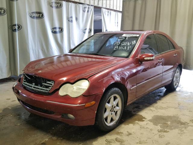 WDBRF61J33E010480 - 2003 MERCEDES-BENZ C 240 BURGUNDY photo 2