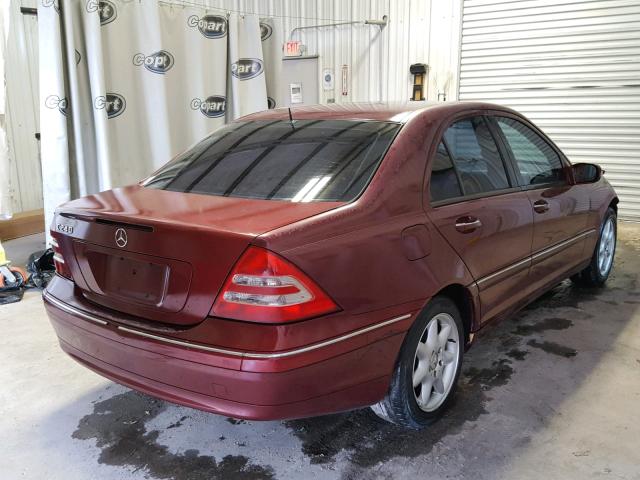 WDBRF61J33E010480 - 2003 MERCEDES-BENZ C 240 BURGUNDY photo 4