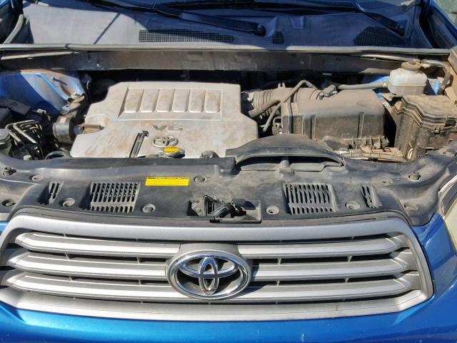 JTEES41A382045086 - 2008 TOYOTA HIGHLANDER BLUE photo 7