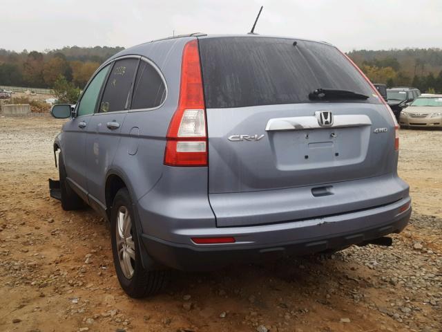 5J6RE4H79AL102005 - 2010 HONDA CR-V EXL BLUE photo 3