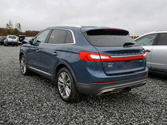 2LMPJ8LPXGBL52904 - 2016 LINCOLN MKX RESERV BLUE photo 3