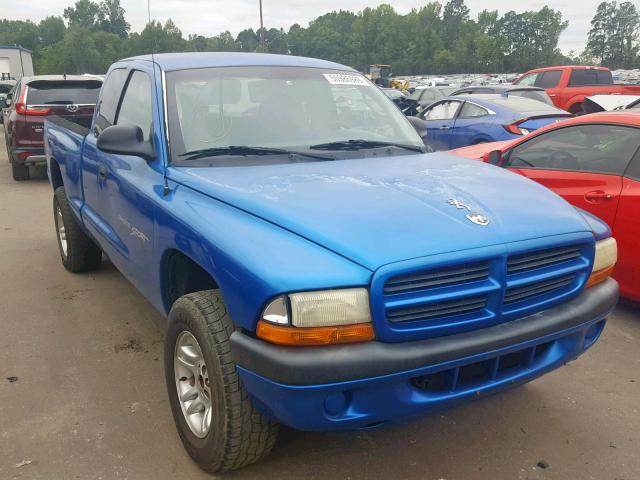 1B7GL22X91S204846 - 2001 DODGE DAKOTA BLUE photo 1