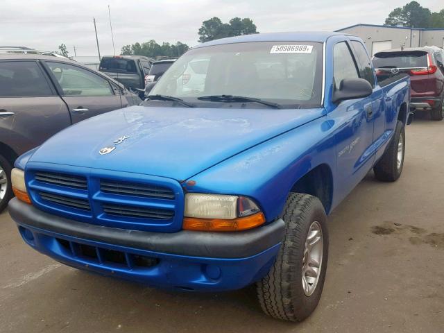 1B7GL22X91S204846 - 2001 DODGE DAKOTA BLUE photo 2