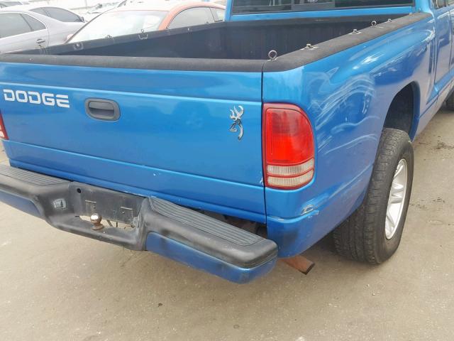 1B7GL22X91S204846 - 2001 DODGE DAKOTA BLUE photo 9