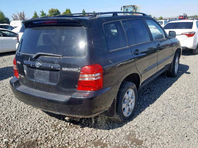 JTEHF21A310006666 - 2001 TOYOTA HIGHLANDER BLACK photo 4