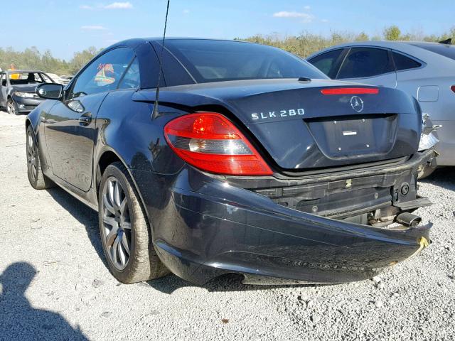 WDBWK54F88F185972 - 2008 MERCEDES-BENZ SLK 280 BLACK photo 3