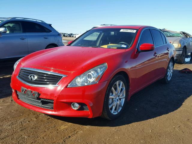 JN1CV6AP1CM626783 - 2012 INFINITI G37 BASE RED photo 2