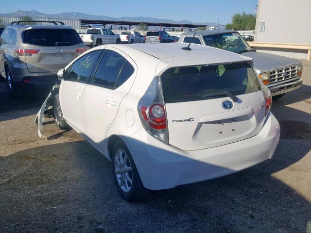 JTDKDTB32D1044586 - 2013 TOYOTA PRIUS C WHITE photo 3