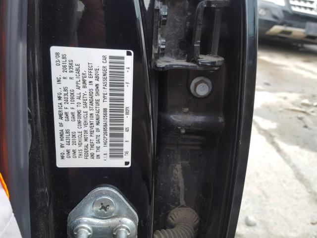 1HGCP26858A105688 - 2008 HONDA ACCORD EXL BLACK photo 10