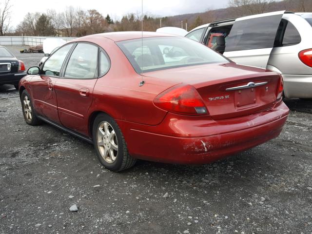 1FAFP5529YA141044 - 2000 FORD TAURUS SES RED photo 3