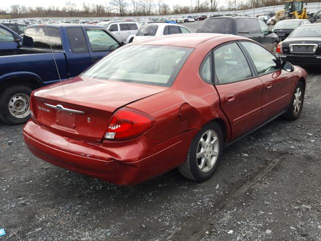 1FAFP5529YA141044 - 2000 FORD TAURUS SES RED photo 4