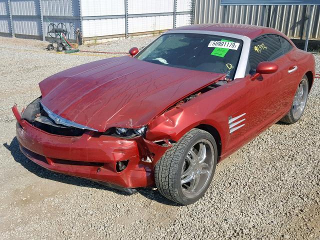1C3AN69L84X001551 - 2004 CHRYSLER CROSSFIRE RED photo 2