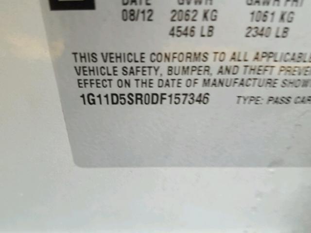 1G11D5SR0DF157346 - 2013 CHEVROLET MALIBU 1LT SILVER photo 10