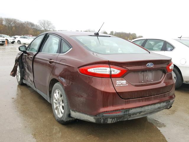 3FA6P0G71FR136824 - 2015 FORD FUSION S MAROON photo 3