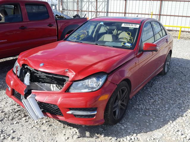 WDDGF4HB9DA830122 - 2013 MERCEDES-BENZ C 250 RED photo 2