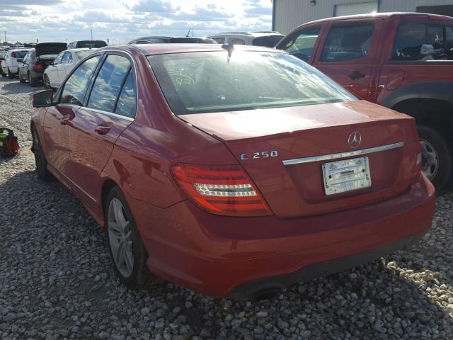 WDDGF4HB9DA830122 - 2013 MERCEDES-BENZ C 250 RED photo 3