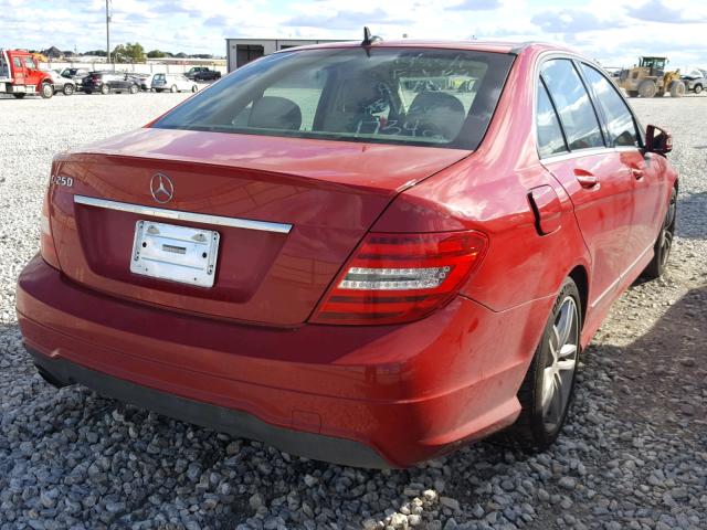 WDDGF4HB9DA830122 - 2013 MERCEDES-BENZ C 250 RED photo 4