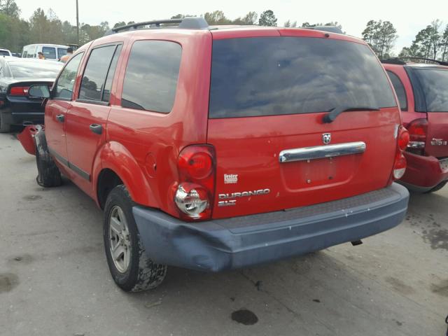 1D4HB48N26F155761 - 2006 DODGE DURANGO SL RED photo 3