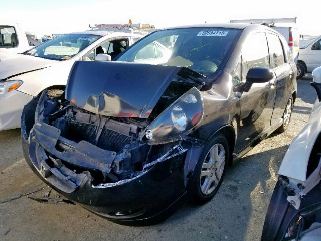 JHMGD38678S066279 - 2008 HONDA FIT SPORT BLACK photo 2