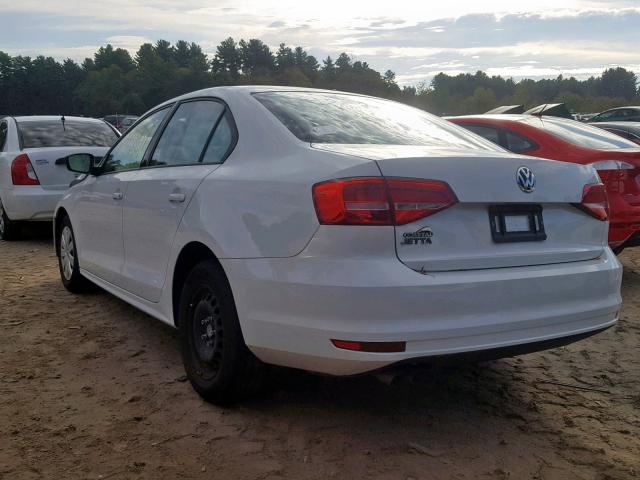 3VW2K7AJ3FM286996 - 2015 VOLKSWAGEN JETTA BASE WHITE photo 3