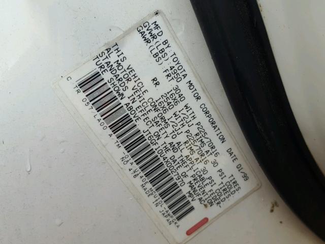 JT6GF10U4X0027970 - 1999 LEXUS RX 300 WHITE photo 10